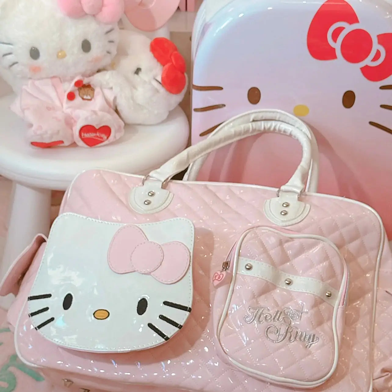 Big Cute Hello Kitty Y2K Handbag Pink